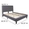 Flash Furniture Queen Size Lt Gray Fabric Platform Bed w/ Mattress SL-BM10-27-GG - alternate 6